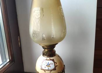 Stara francuska porcelanowa lampa naftowa n4