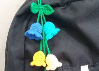 Dzwoneczki wykonane na szydełku, zawieszka