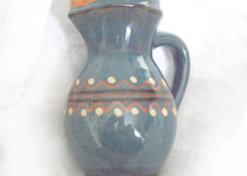 prl ceramika, prl wazonik z kamionki, prl dzbanuszek ceramiczny, prl ozdoba