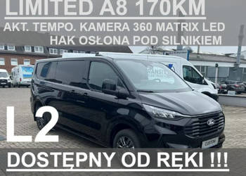 Ford Transit Custom A8 170KM Limited Akt. Tempo Kamera 360 Hak Martwe Pole…