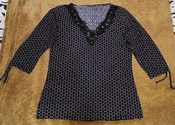 Bluzka 3/4 rękawa z cekinami przy dekolcie. Rozm L/40 Street One