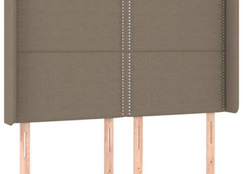Zagłówek do łóżka z LED taupe 147x16x118/128 cm tkanina WM-3123910