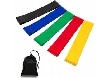 Gumy taśmy oporowe do ćwiczeń fitness yoga 5 taśmy siłownia