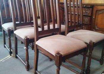 Stylowe krzesła dębowe komplet 6 sztuk