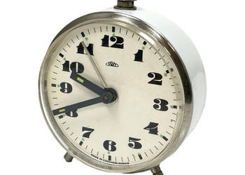 Sprawny mały, mechaniczny budzik PRIM Vintage, Czechosłowacja, lata 60.