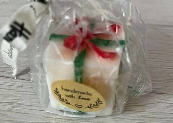 Świeca prezent / paczka świąteczna Handmade