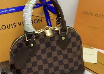 Torebka damska Louis Vuitton Alma BB Damier Ebene brązowa kratka skóra