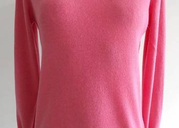 Sweter Kaszmirowy Kaszmir Wełna Różowy Crew Neck Marka Premium Fraternity M