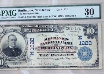 Banknot USA 10 $ 1902  PMG 30