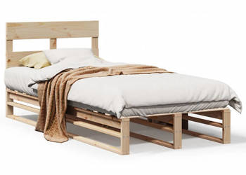 Rama łóżka bez materaca lite drewno sosnowe 90x200 cm WM-850794