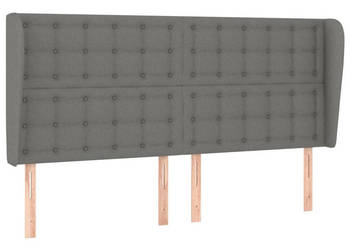 Zagłówek uszak ciemnoszary 183x23x118/128 cm tkanina WM-3118405