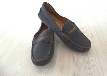 Buty Mokasyny Skórzane Skóra Naturalna Szare Loafersy Półbuty Umi Metro Moc