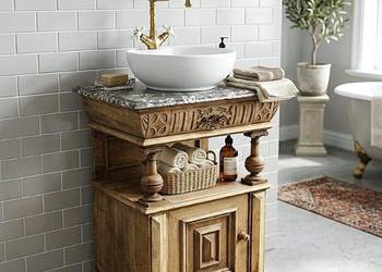 Orzechowa Szafka z Kamiennym Blatem AntykiMarki.pl