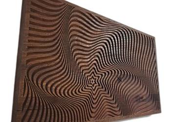 Abstrakcyjna dekoracja z drewna – hipnotyczny wzór 3D