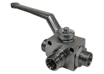ZAWÓR HYDRAULICZNY RĘCZNY KULOWY 3 DROGOWY M18x1,5 40L [0306