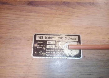 Tabliczka znamionowa mz ts 150 oryginał nie etz  250