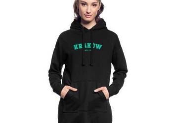 Długa bluza z kapturem KRAKÓW Since 1257 – Zielony napis