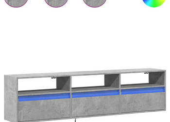 Ścienna szafka pod TV z LED szarość betonu 180x31x45 cm WM-3307943