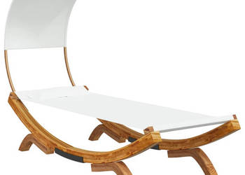 Leżak z zadaszeniem 100x200x126 cm gięte drewno kremowy WM-313945