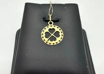 Nowa złota zawieszka pr 585 0,42g Koniczyna