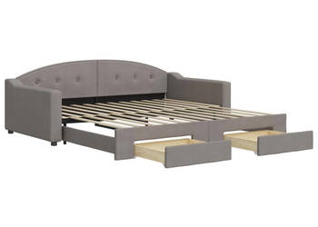 Sofa rozsuwana z szufladami taupe tkanina 100x200 cm WM-3197574