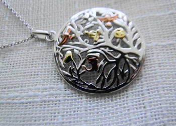 Piękny naszyjnik srebro częściowo pozłacane