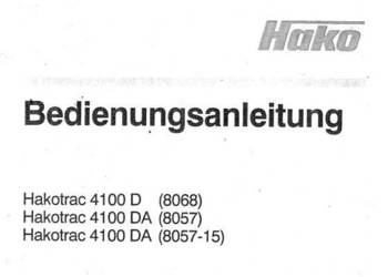 Hako 4100D 4100DA instrukcja obslugi, katalog czesci