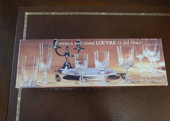 Kieliszki Kryształowe Cristal D'Arques Louvre Francja 6 Sztuk 11,5cl Vintag
