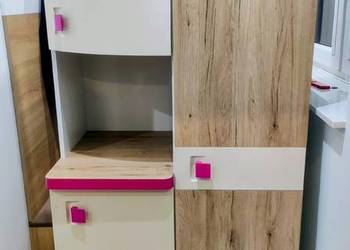 Szafa dla dziewczynki Różowo Biała szafka meble dla dzieci dziecięce