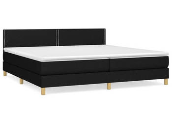 Łóżko kontynentalne z materacem czarne tkanina 200x200 cm WM-3140563