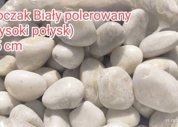 Otoczak biały polerowany wysoki połysk 3-5 cm kamień ogrodowy