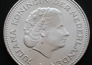 Holandia 10 gulden 1970 - królowa Juliana - SREBRO