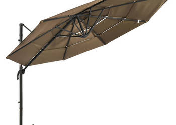 4-poziomowy parasol na aluminiowym słupku taupe 3x3 m WM-313831