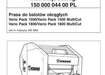 Krone Vario Multicut 1500 1800 instrukcja obsługi PL