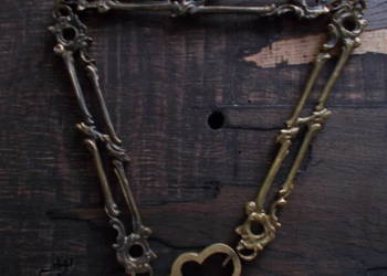 Stary Mosiężny Łańcuch do Lampy-Ręczne Wykonanie-Vintage