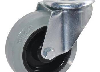Koło skrętne gumowe Ø 100x40 mm podstawa ze stali nierdzewnej pojedynczy o…