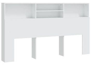 Wezgłowie łóżka z półkami białe 180x19x1035 cm WM-811880