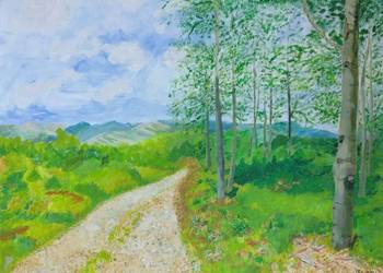 Obraz 70x50, akryl na płótnie - pejzaż, góry