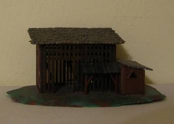 Domek na makietę Nr 35 , kolejka ,drewutnia, skala TT