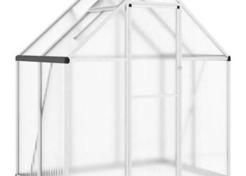 vidaXL Szklarnia z ramą podstawy, srebrna, 169x114x195 cm(SKU:4005822)