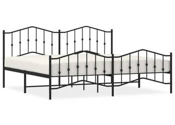 Łóżko Metalowe Czarne Rama Łóżka Ze Stelażem 193x203cm WM-373813