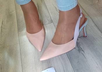 (40) ASOS Design/Pastelowe czółenka wieczorowe z odkrytą piętą, NOWE