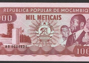 MOZAMBIK 1000 METICAIS 1983 - AB000 - STAN BANKOWY UNC