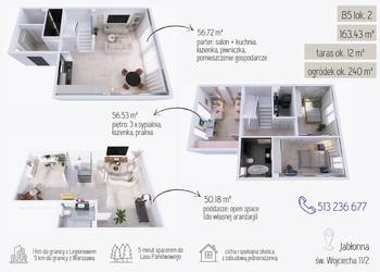 Bezpośrednio SEGMENT w Jabłonnie przy ul. św. Wojciecha - 163.89 m²