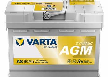 Akumulator 60Ah 680A 12V Varta AGM A8 D52 CHOPINA 1 PŁOCK DARMOWA DOSTAWA