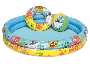 Bestway SET Basen piłka kółko brodzik 122cm 51124