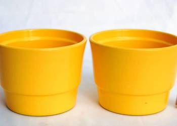 Osłonka ceramiczna, żółta, h 9 cm, 2 szt.