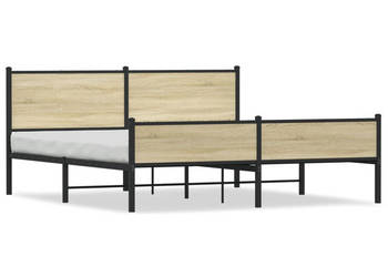 Łóżko Czarne Metalowe Rama Łóżka Metalowa Ze Stelażem 160x200 cm WM-3301400