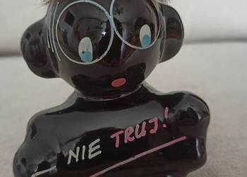 Ceramiczna figurka - napis Nie Truj! Z lat 90 XX wieku