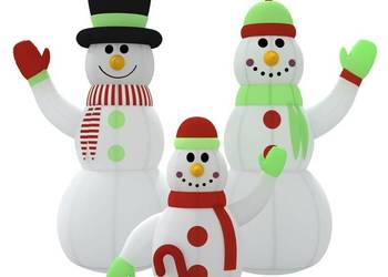 vidaXL Nadmuchiwana rodzina bałwanków z oświetleniem LED(SKU:345384)